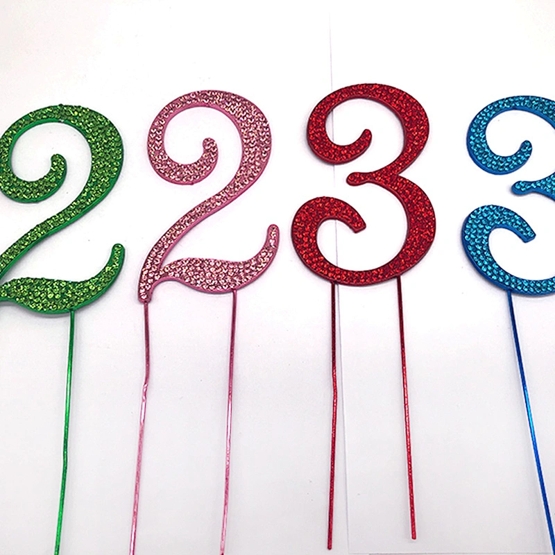 Newest colors Pink Green blue red Cake topper for birthday cake decoration