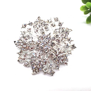 Wholesale New Fashion Colourful Crystal Rhinestone Brooch Bridal Flower Brooch Pin For Bride Wedding