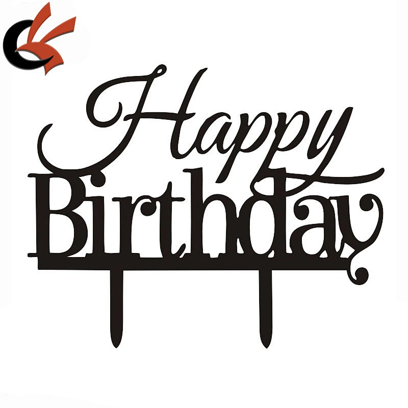 Wholesale fashion happy birthday cake acrylic cake topper