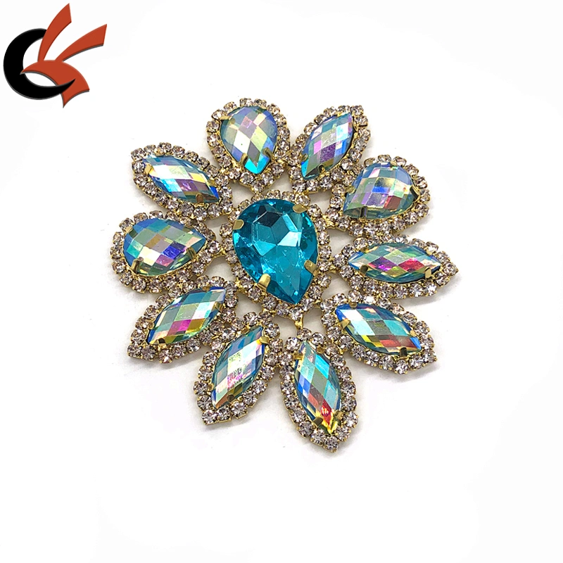 Colors AB Crystal Rhinestone Diamante Patch Sew On Applique Motif Carnival Accessory