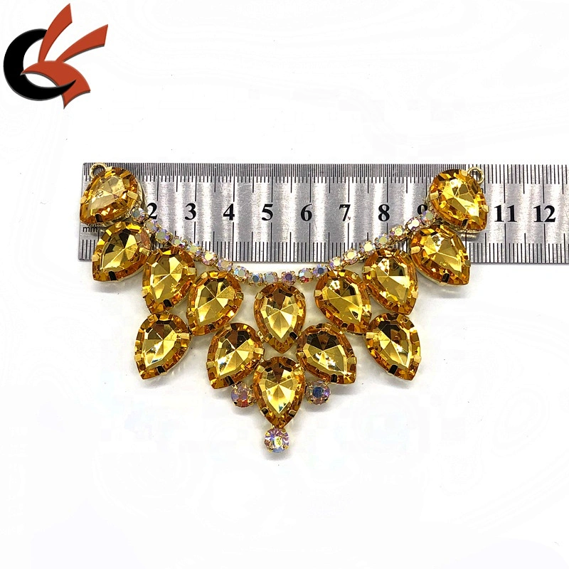 NPC IFBB Competition Luxury yellow gold crystal Bikini swimwear suits rhinestone Connectors