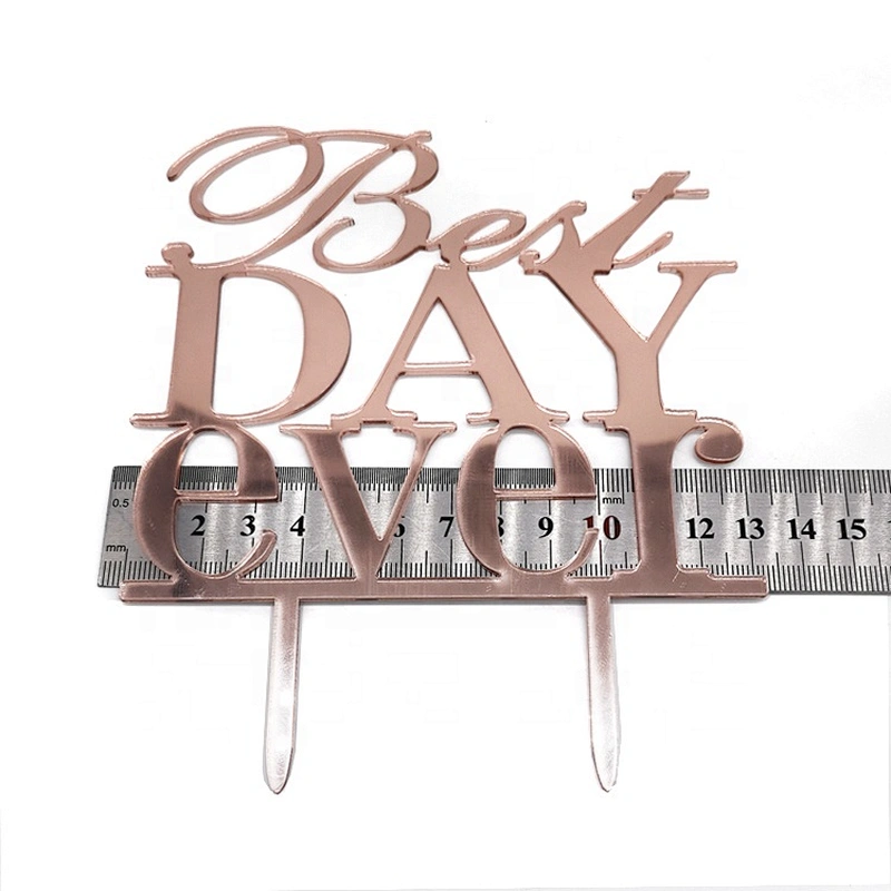 Wholesale Rose Gold Best Day Ever Weeding Cake Topper