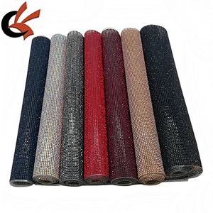 Wholesale 24*40cm SS6 Colors Crystal Glass Hot Fix Rhinestone Mesh Sheet