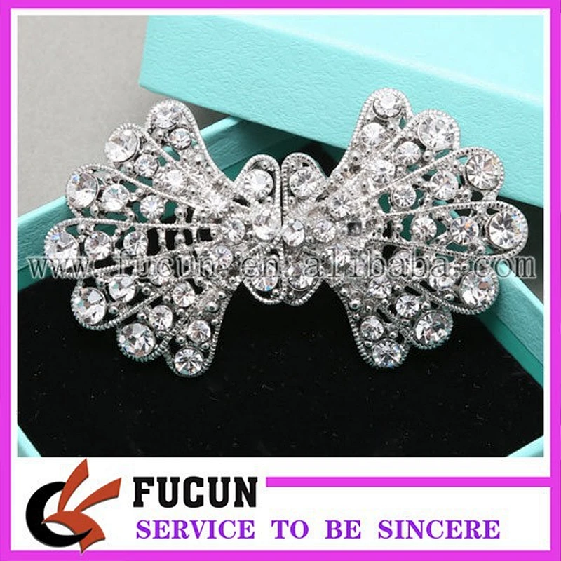 Rhinestone Shell clasp for wedding invitation silk box decoration