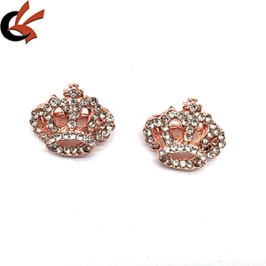 Factory Wholesale Cheap Price Mini Crown Shaped Button Mitil Color Metal Plating Shank Buckle For DIY Garment