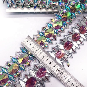 Top hot fix bead trimming for wedding dress garment