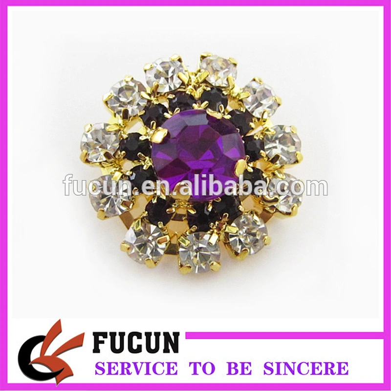 Crystal Rhinestone Center Brooch for Wedding Hair Flower Shoe Brooch