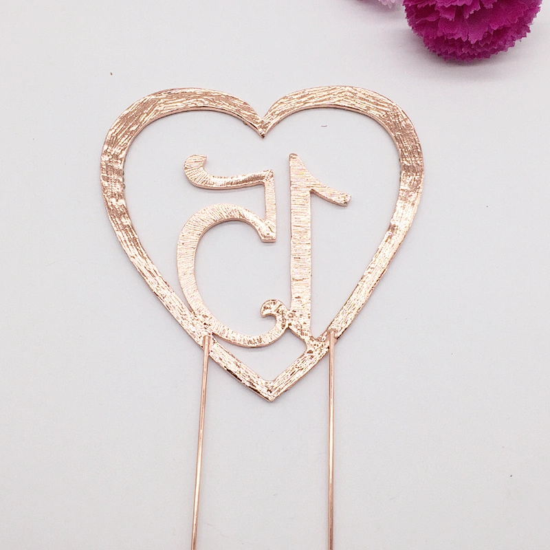 Wedding Engagement Party Wedding Cake Topper Heart Shaped Birthday Rhinestone Cake Topper