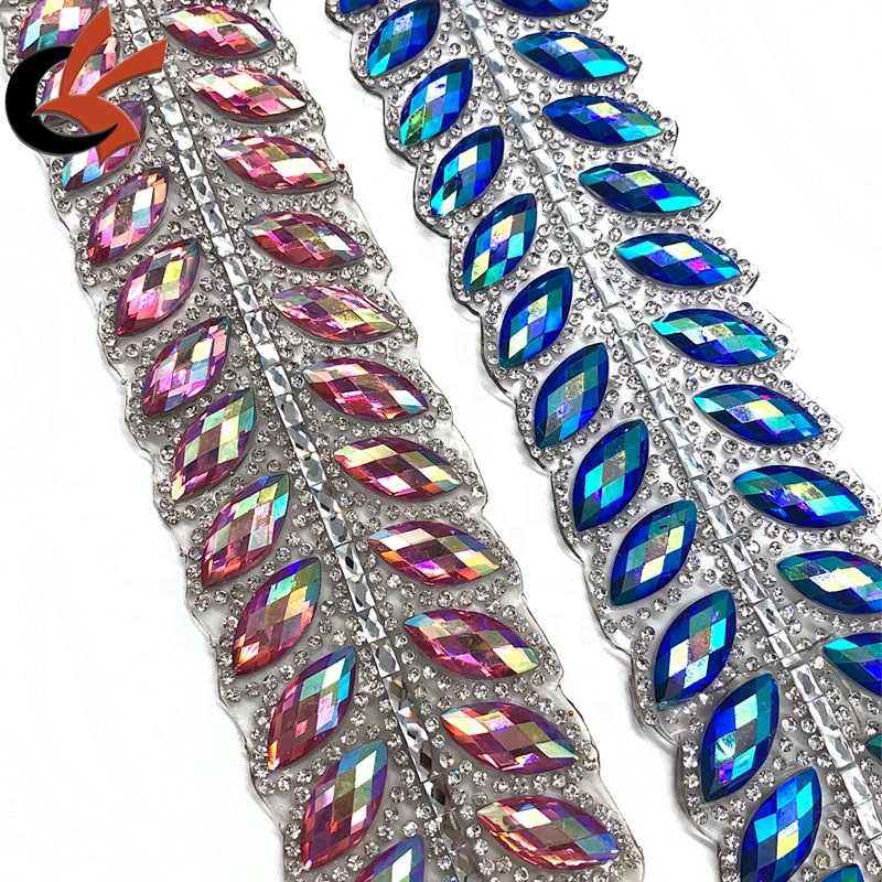 adhesive costume decoration trim rhinestone chain hot fix crystal trim