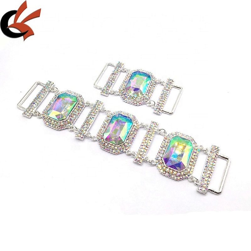 High quality bikinis stores hot selling design wholesale crystal ab rhinestone connector for bikinis