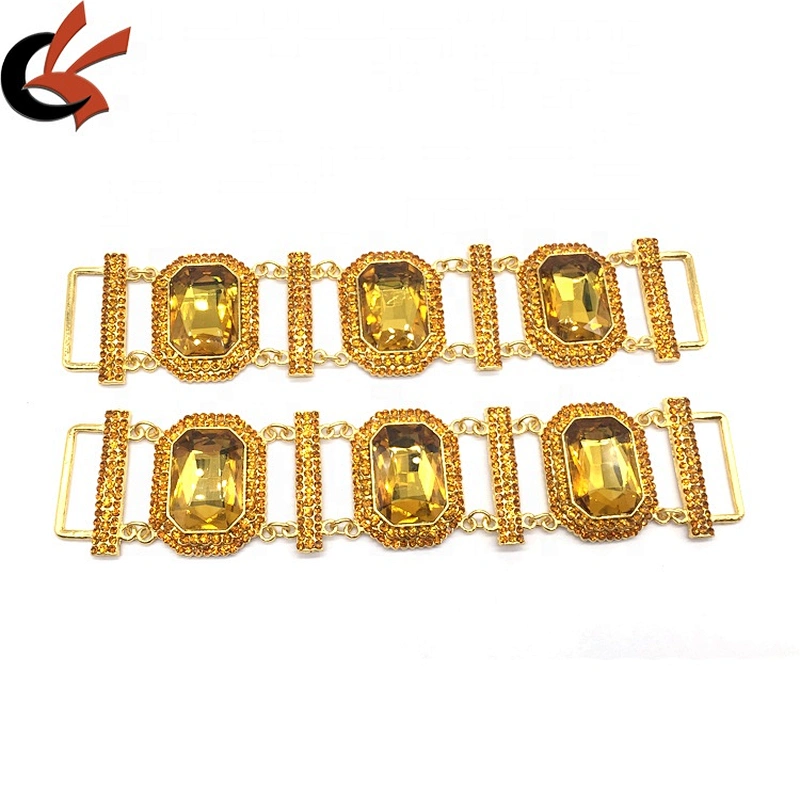 A Set Gold Bling Jewelry Swim Suits Big Luxury Stone Alloy Metal Full Crystal Bikini Connector