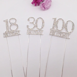 cake decoration series rhinestone birthday 100th birthday cake topper candle cake topper