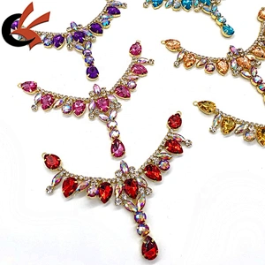 Hot Sale Fashion Wholesale Carnival beautiful sparkling AB colors crystal  rhinestone bikini connector