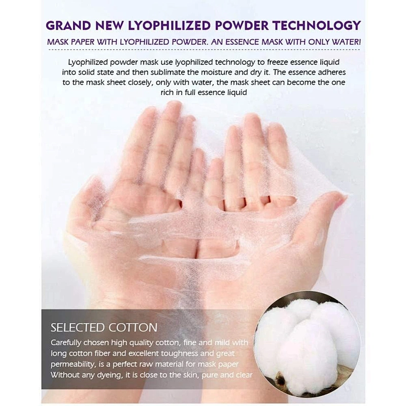 OEM Private Label Organic Anti Wrinkle Shrink Pores Whitening Fullerene Dehydrated Face Mask