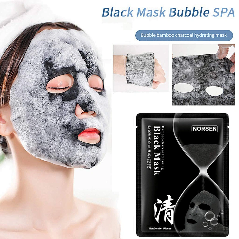 Blackhead Remover Masks Face Peel Off Mask Bamboo Activated Charcoal Deep Cleansing Oxygen Bubble Sheet Mask for Face Care
