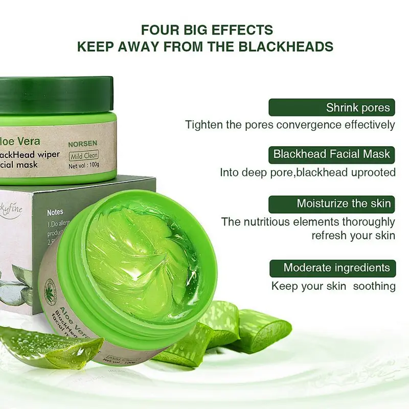 Aloe Exfoliating Mask Blackhead Cleansing Acne Treatment Oil Control Tear  Facial Mask
