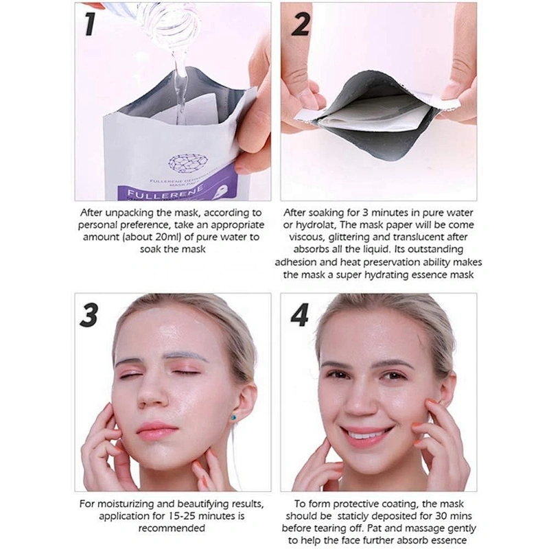 OEM Private Label Organic Anti Wrinkle Shrink Pores Whitening Fullerene Dehydrated Face Mask