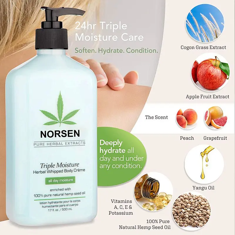 Lightening Triple Moisture Herbal Body Cream Skin Whitening Body Lotion