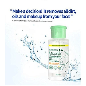 Private Label 200ml Refreshing Oil Control Remover Makeup Micellar Cleansing Water