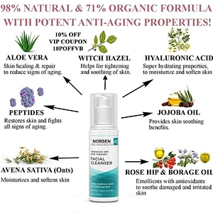 Norsen Hot Selling Natural Organic Oil Control Whitening Facial Cleanser