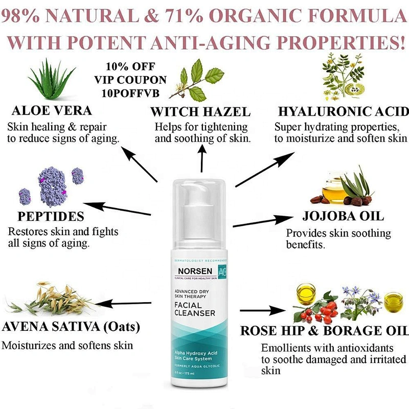 Norsen Hot Selling Natural Organic Oil Control Whitening Facial Cleanser