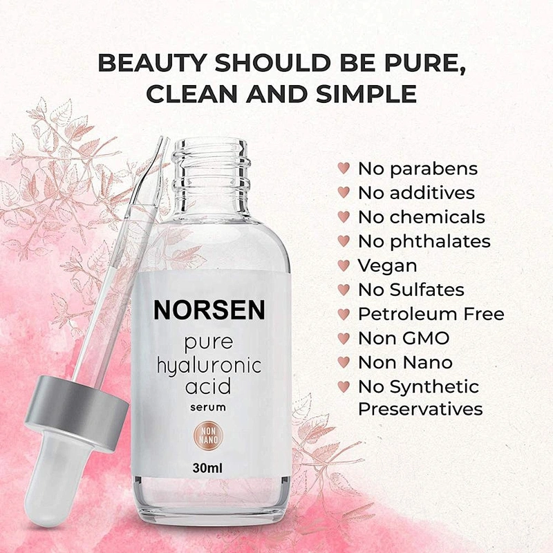 Popular 100% natural pure hyaluronic acid face serum with hyaluronic acid
