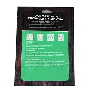 Wholesale Cucumber Aloe Vera Facial Mask sheet for Moisturizing firming Soothing