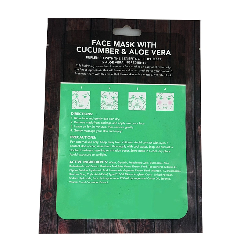 Wholesale Cucumber Aloe Vera Facial Mask sheet for Moisturizing firming Soothing