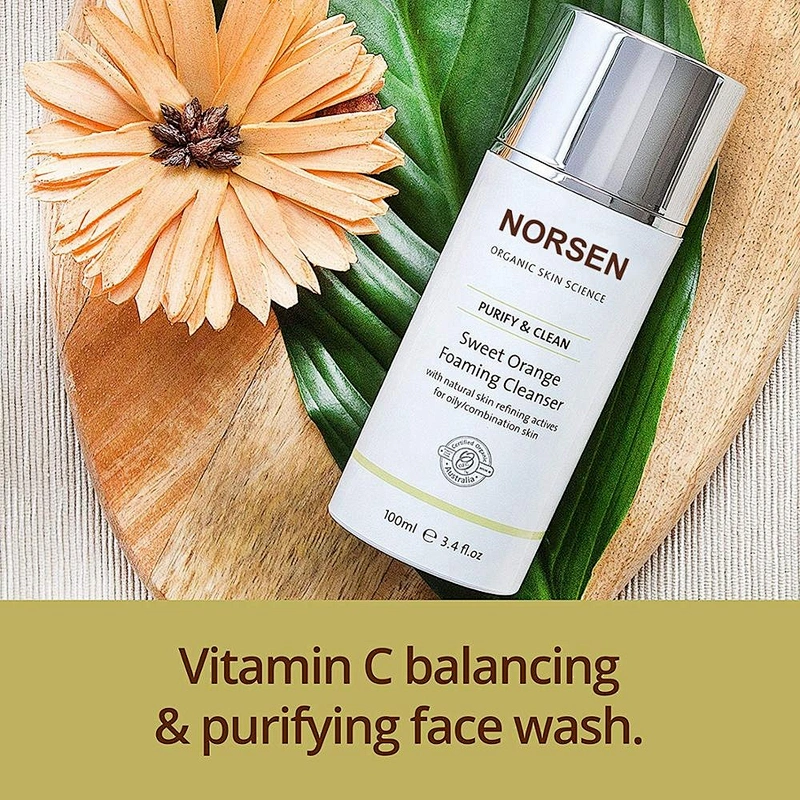 Private Label Natural Organic Acne Treatment Sweet Orange Foaming Cleanser