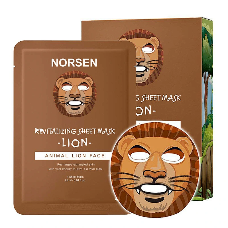 Cheap cute interesting animal lion disposable revitalizing sheet mask