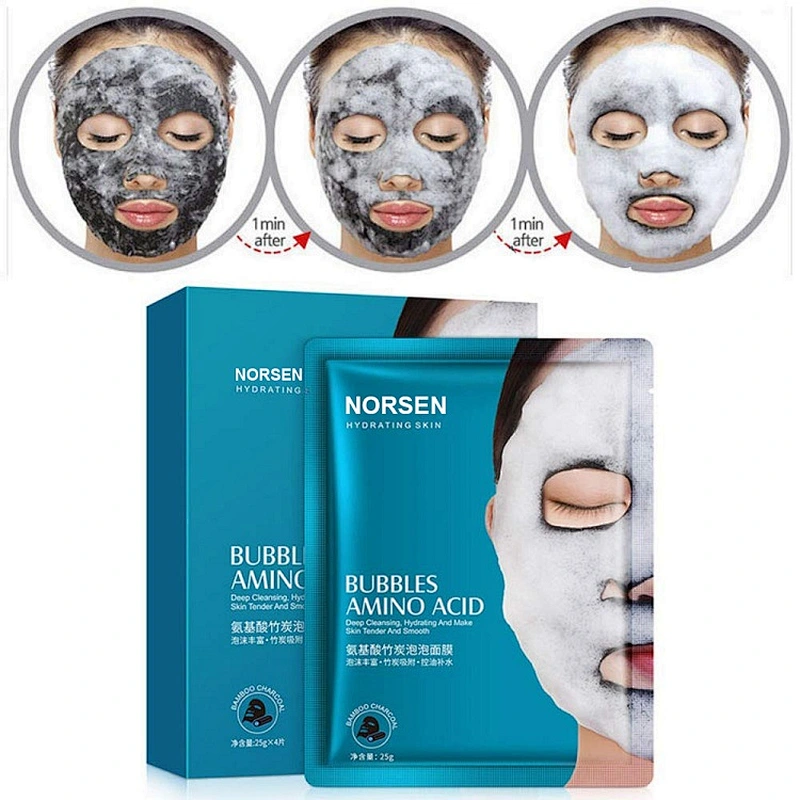 Wholesale private label amino acid bamboo charcoal foam facial mask