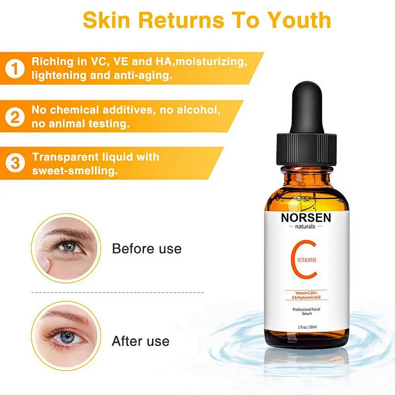 Private Label Skin Care Facial Serum Anti Wrinkle Anti Aging Vitamin C Serum
