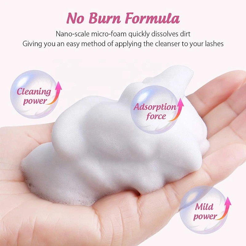 Private Label Eyelash Extension Cleanser Eyelid Foaming Cleanser Lash Foam Shampoo For Extensions