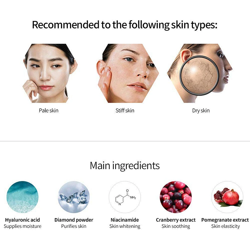 Private Label Diamond Brightening Ampoule Facial Mask
