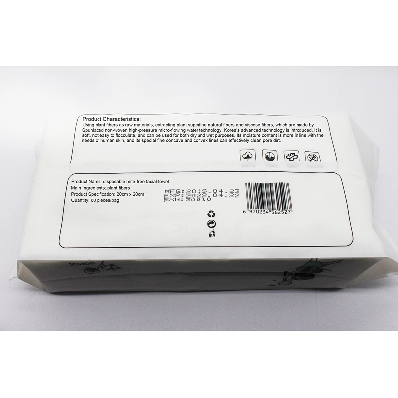 Hot Selling Private Label Pure Natural Non Woven Disposable Mite-Free Facial Towel