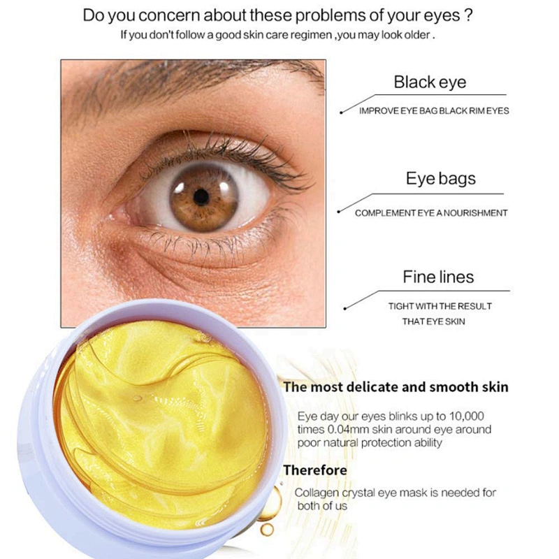 Private Label 24k gold Hyaluronic Aqua Hydrogel Eye Patches Mask