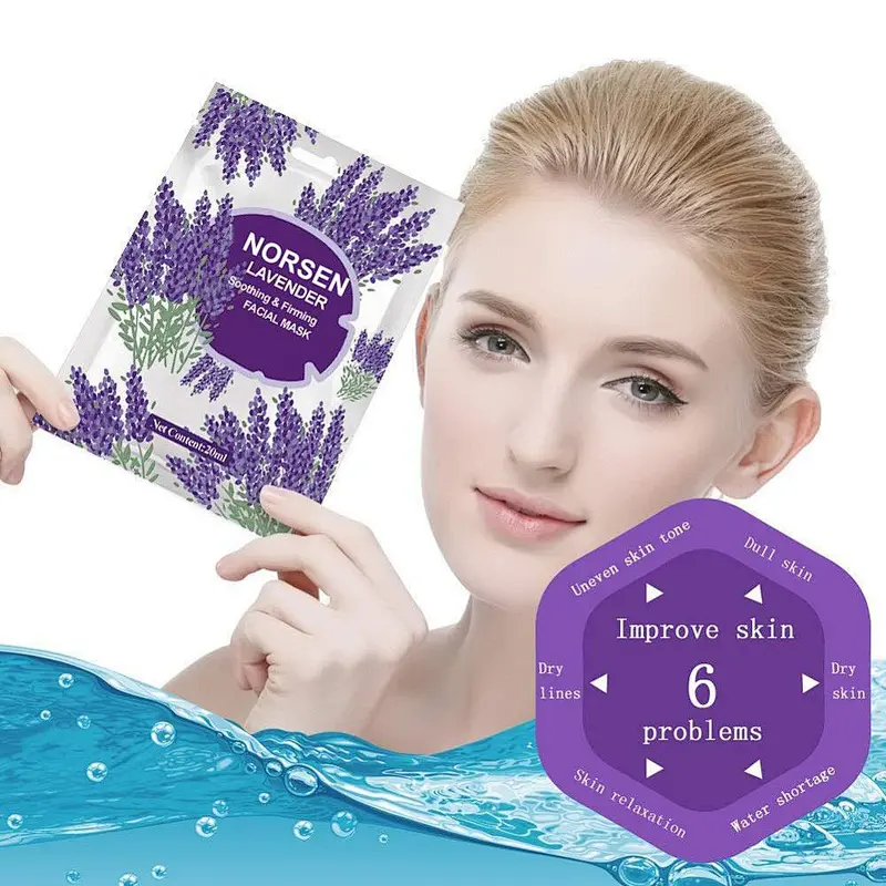 Best selling private label soothing firming lavender facial mask