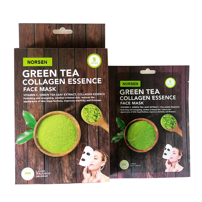 Factory Supply Green Tea Collagen Essence Facial Mask