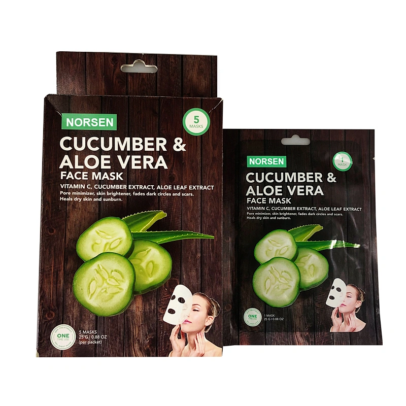 Wholesale Cucumber Aloe Vera Facial Mask sheet for Moisturizing firming Soothing