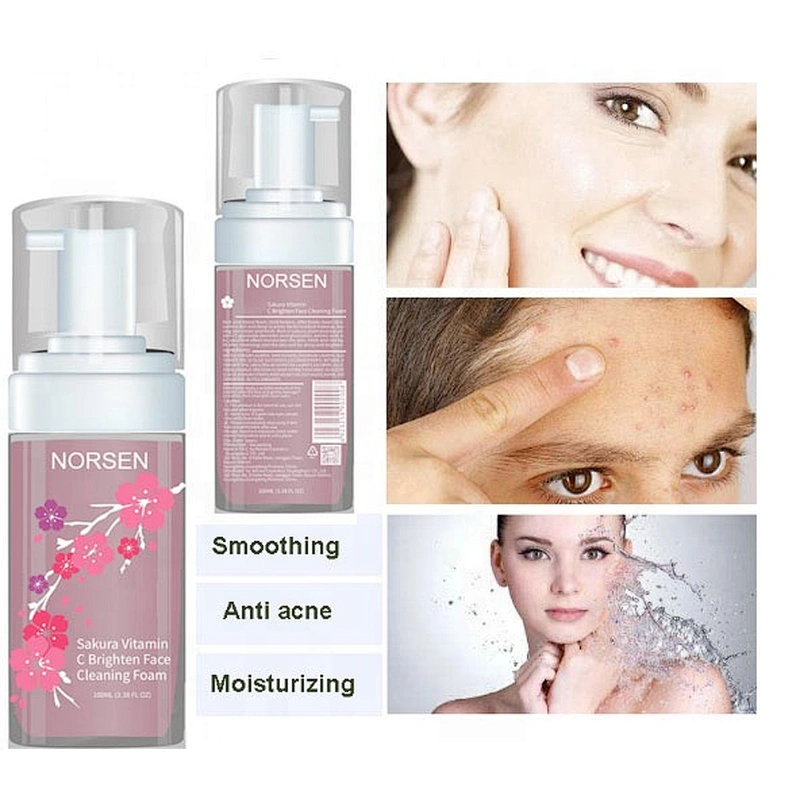 High Quality Private Label Shrink Pores Moisturizing Vitamin C Facial Cleansing Mousse