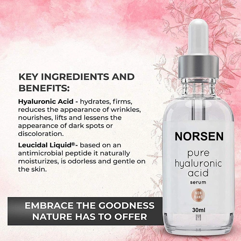 Popular 100% natural pure hyaluronic acid face serum with hyaluronic acid