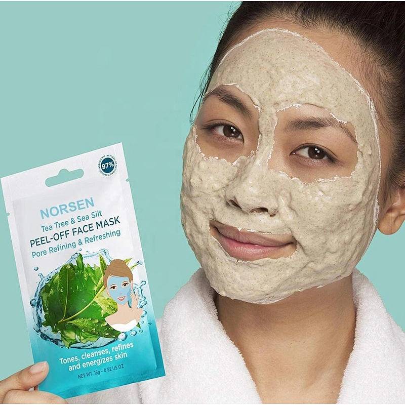 Private label detoxify skin tea tree peel off facial mask sheet