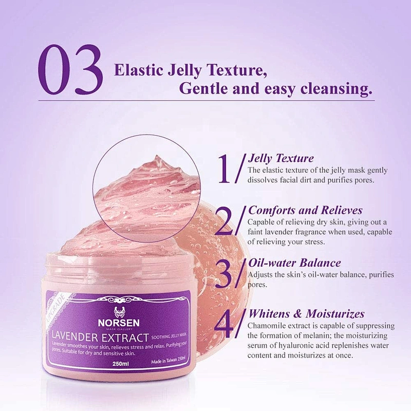 Wholesale organic 250ml Lavender Extract Soothing Jelly Face Mask