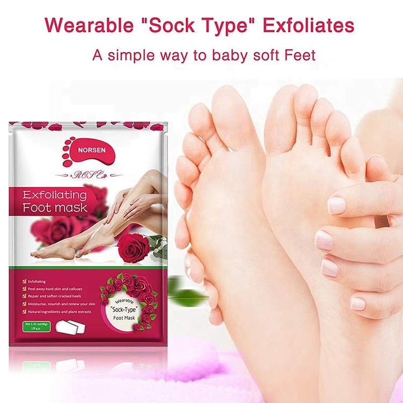 Wholesale High Quality Natural Organic Remove Dead Skin Rose Exfoliating Foot Peel Mask