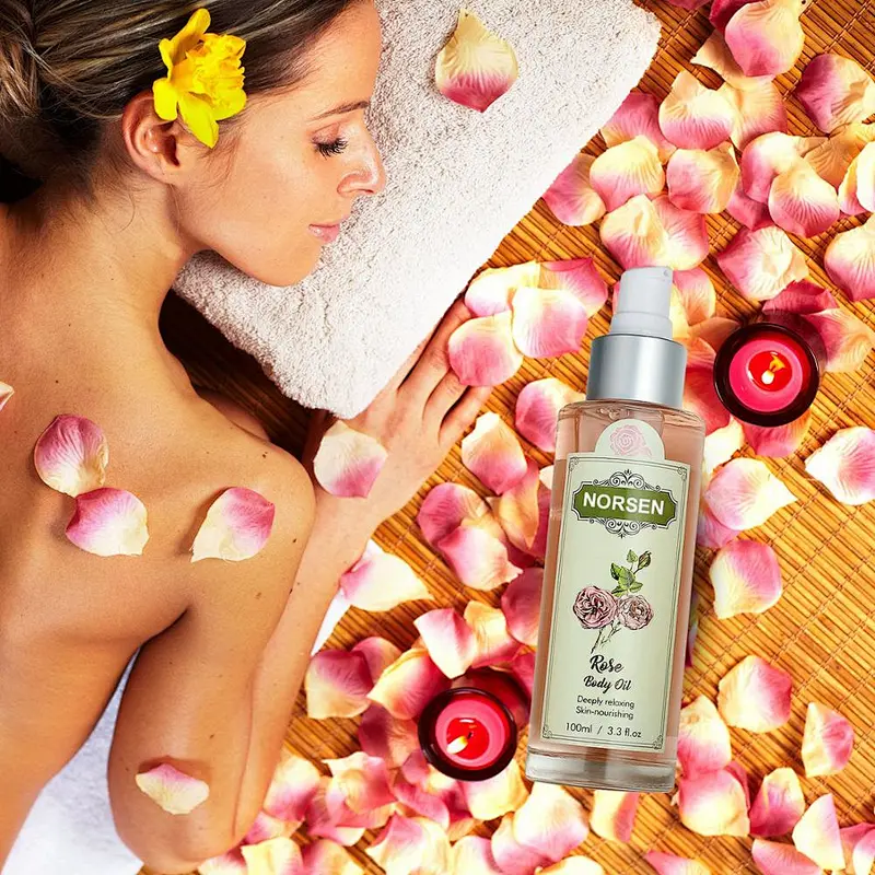 Wholesale rose sex body massage oil for female rich in bisabolol
