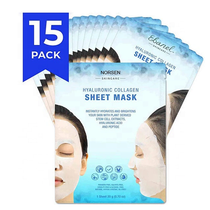 Private Label Organic Moisturizing Anti Aging Hyaluronic Collagen Sheet Face Mask