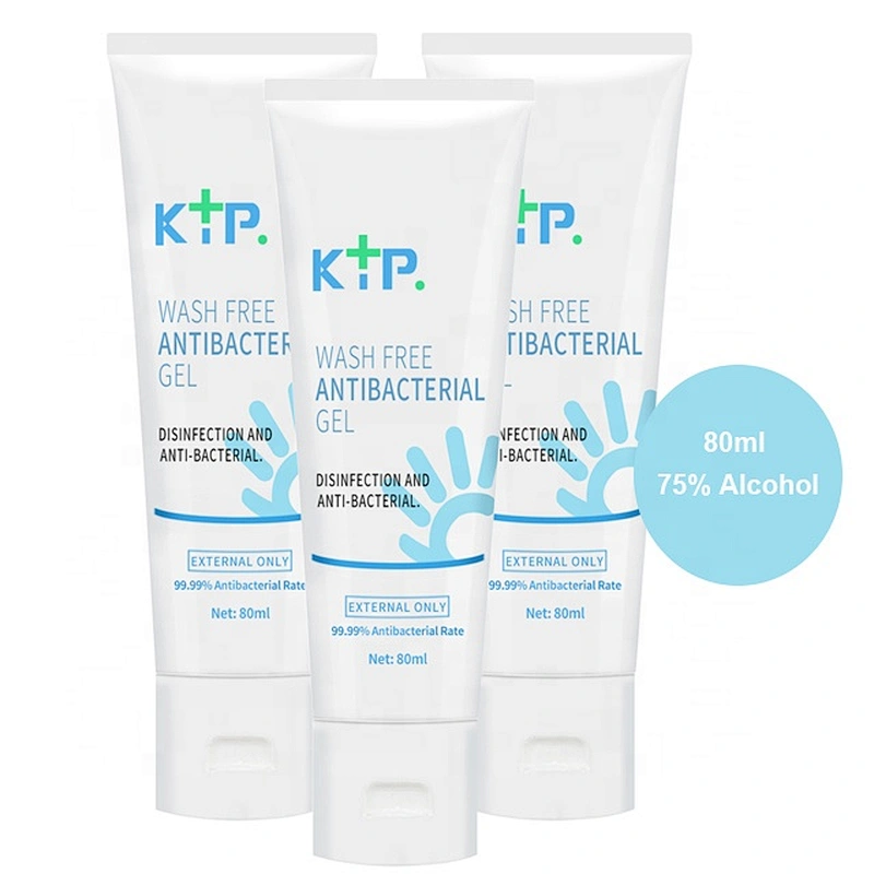 High Quality 80ml 75% Alcohol Kill 99.99% Germs Hand Sanitizer Dispenser KTP Wash Free Antibacterial Gel