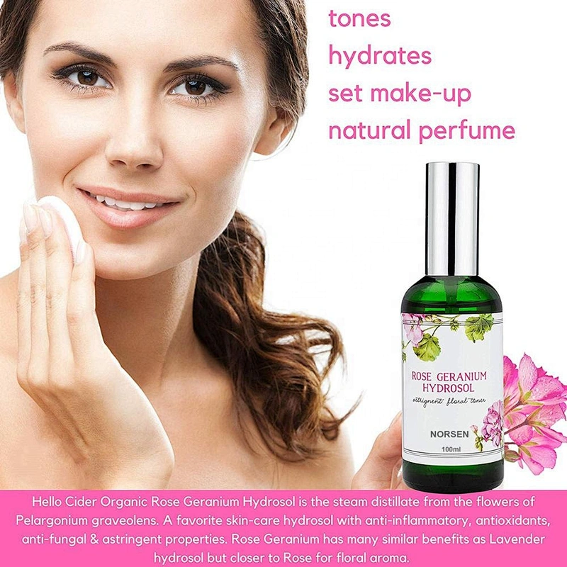Hot Sale Private Label Organic Skin Care Rose Water Geranium Face Toner