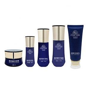 Private Label CEASE TIME Organic Shine Extracted Skin Care Set with cream gel cleanser milk stoste