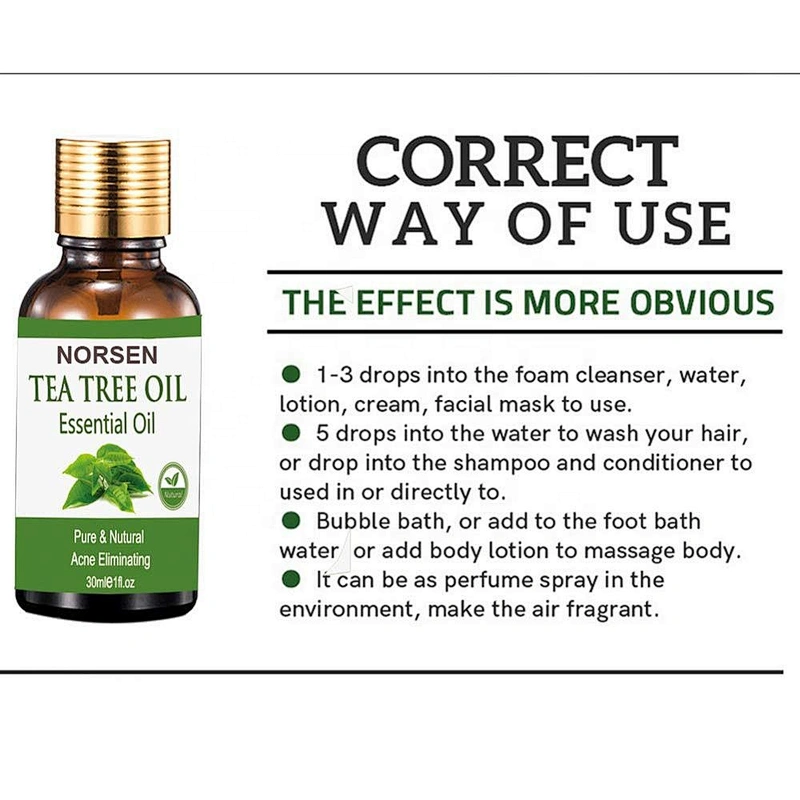 Best tea tree oil anti acne 100% natural pure tea tree essential oil